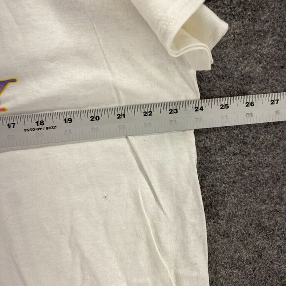 Gildan T-Shirt Women XL White Lips Print Crew Neck Short Sleeve Cotton Casual - Picture 4 of 6